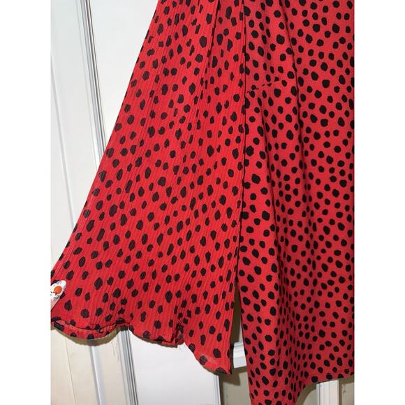 Cato Women’s red black polka dot blouse ruffle ladybug long sleeve XL - Picture 2 of 4